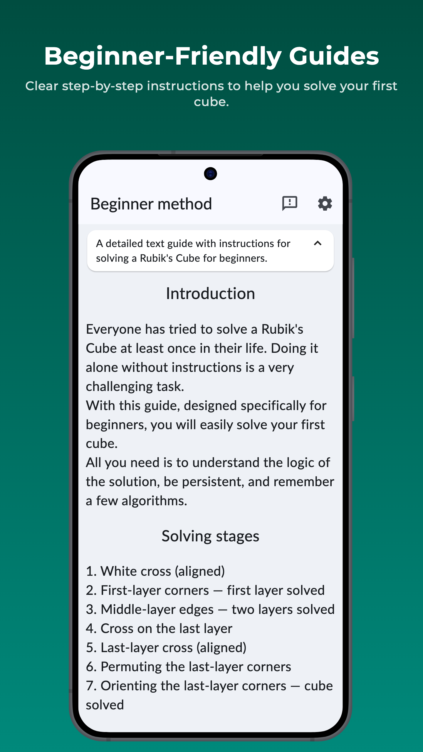 Beginner method lesson in CubeGuide